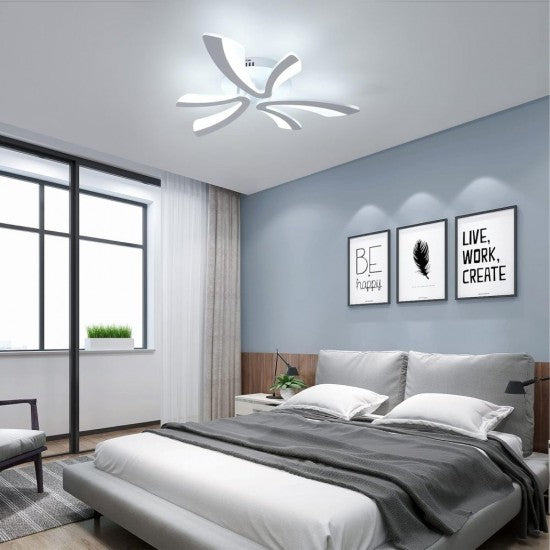 Lustra LED 40W, 6 Brate, Telecomanda IR, 3 Culori, 610 mm