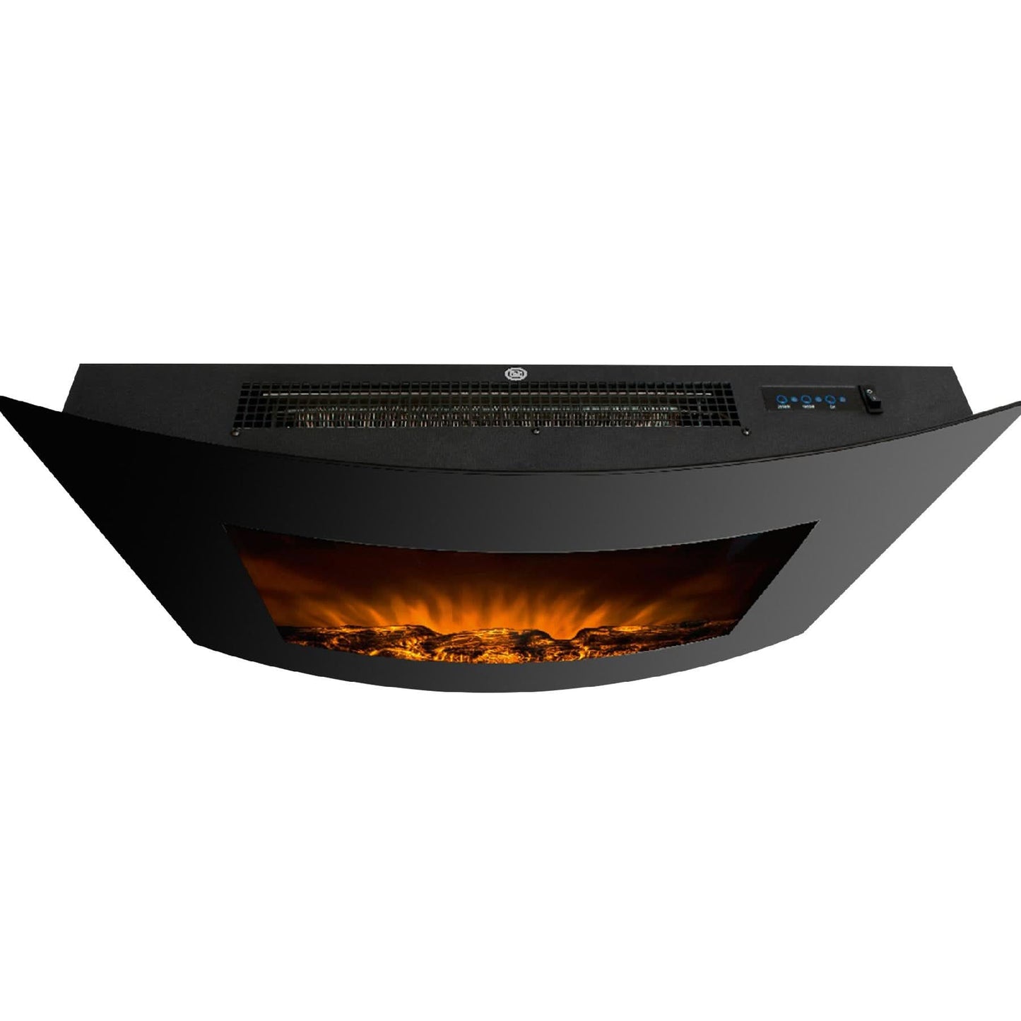 Semineu Electric de Perete cu Flacara LED, 1000W/2000W, Panou din Sticla Securizata, Telecomanda