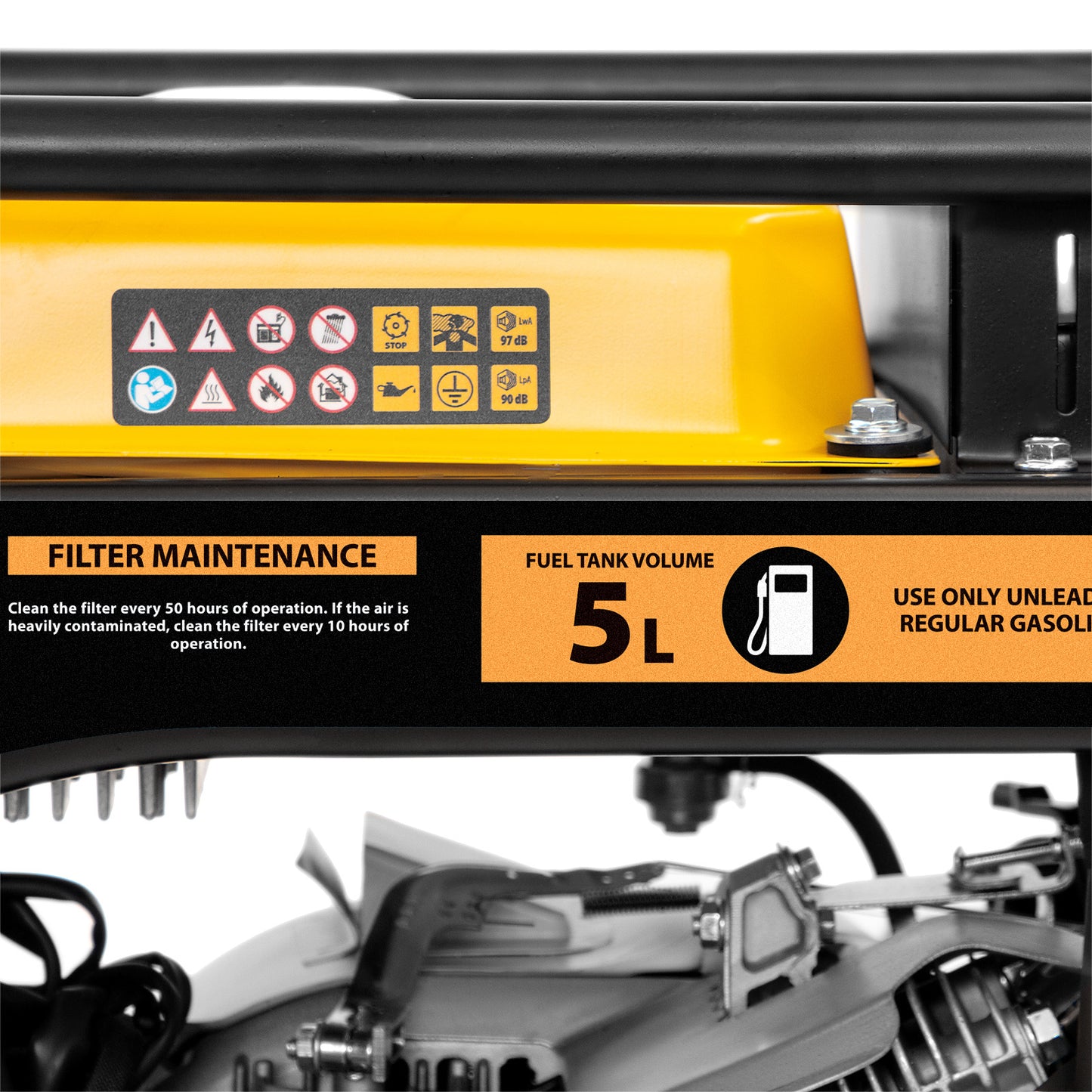 Generator cu invertor Denzel GT-2500iF, 2.5 kW, 230V, carcasa deschisa, pornire manuala, motor 212 cm³