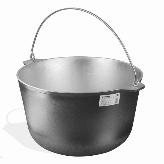 Ceaun tuci aluminiu alimentar 24L cu capac, ZEP, pentru gatit in aer liber