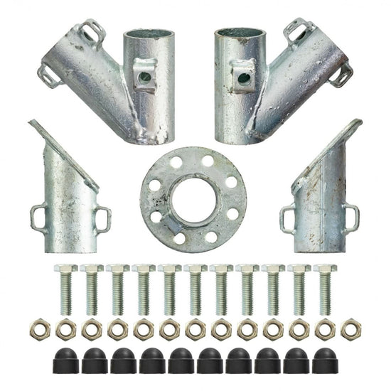 Set colt gard T-post 5 conectori 11 suruburi 13 piulite 10 capace plastic