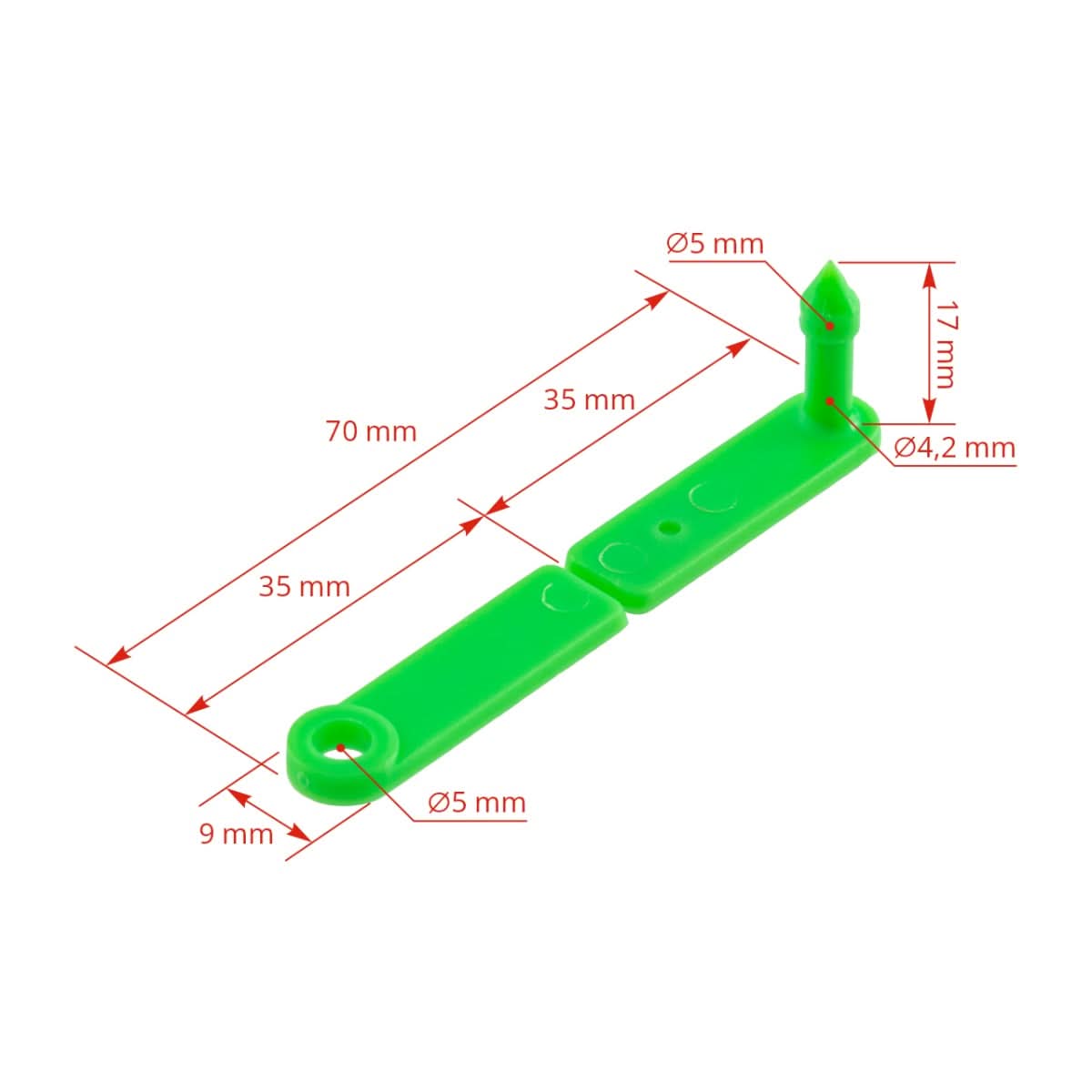 Crotalii pentru miei si iezi Twintag verde 151-200