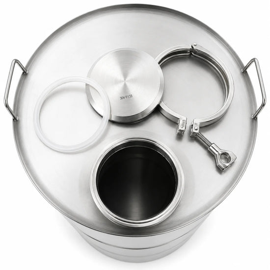 Butoi INOX 180L, AISI 304, capac clamp, robinet INOX