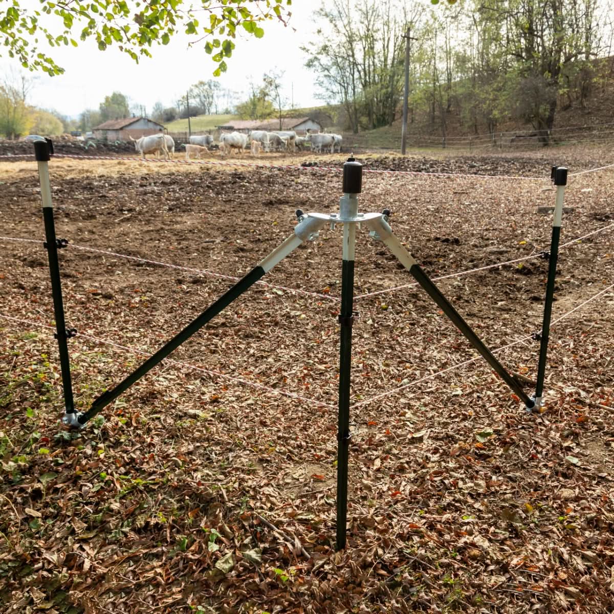 Set colt gard T-post 5 conectori 11 suruburi 13 piulite 10 capace plastic