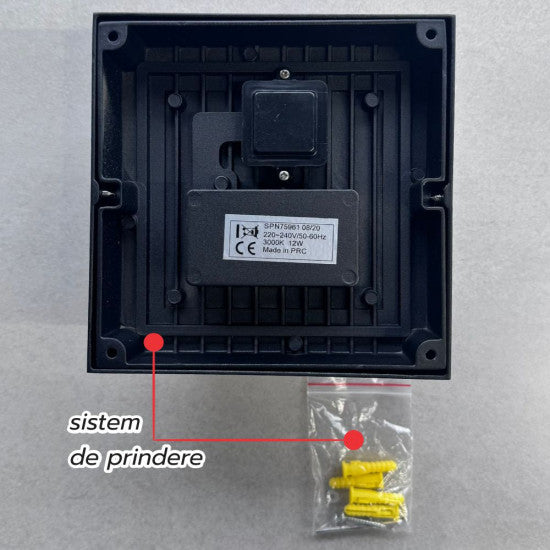 Aplica LED exterior, 12W, 1080 lm, 160x160x100 mm