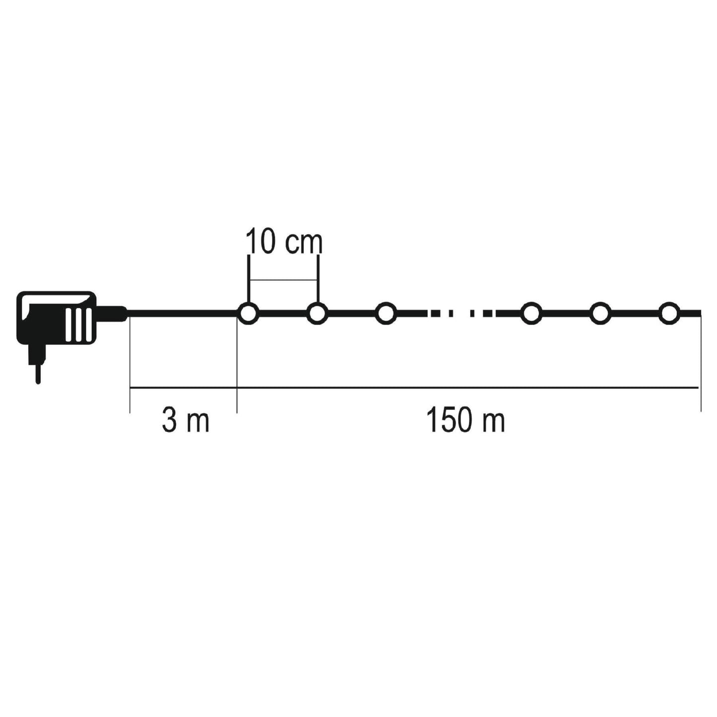 Ghirlanda Micro LED 1500 LED 150 m Alb Cald Exterior Interior 8 Programe Timer Telecomanda IP44