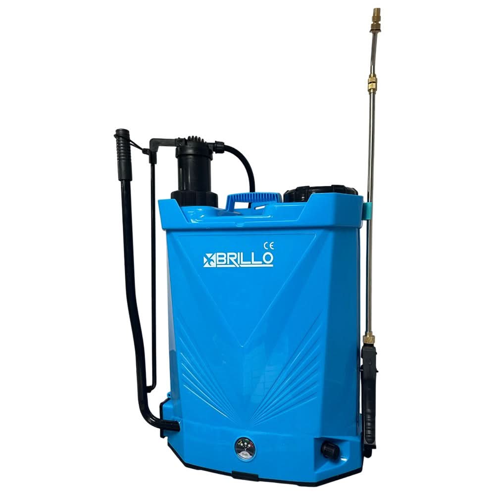 Pompa stropit Brillo 16L 2 in 1 manuala si electrica acumulator 12V lance inox 6 bari