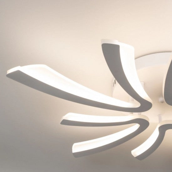 Lustra LED 70W, 10 Brate, Telecomanda IR, 3 Culori, 700 mm