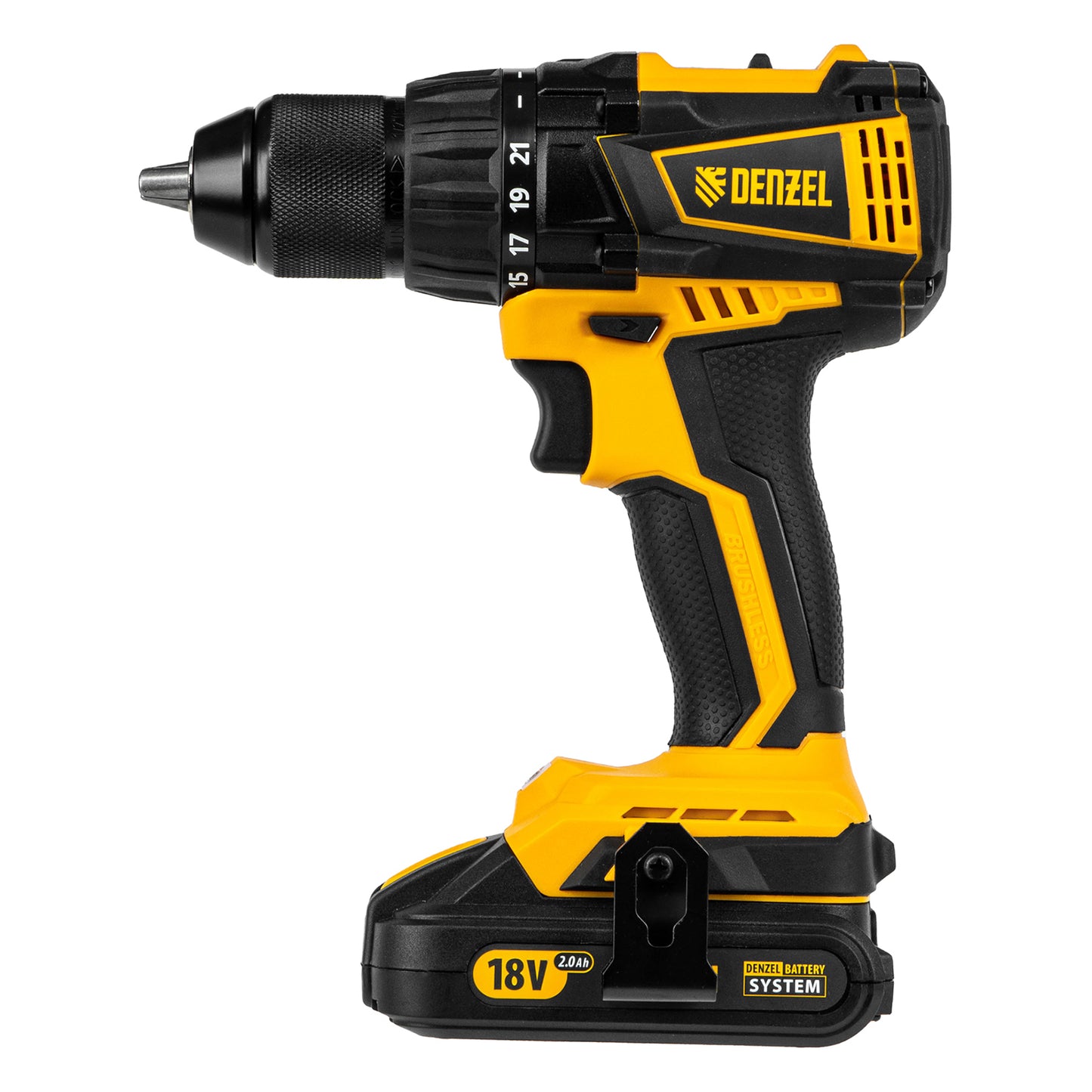 Masina de gaurit cu acumulator fara perie BLDL-IB-18-02, Li-Ion 18 V, 1,5 Ah, 2 viteze, Denzel