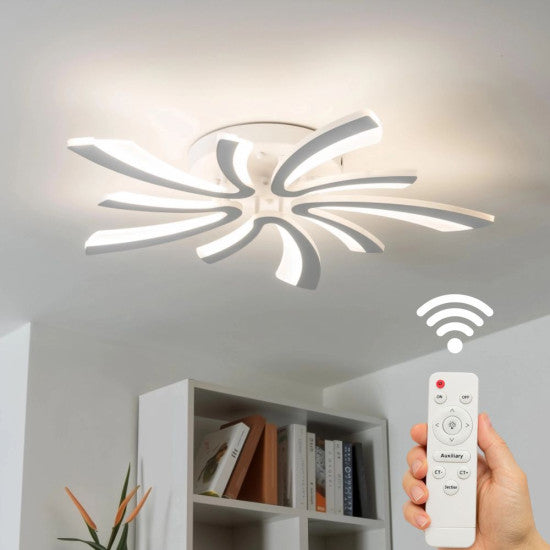 Lustra LED 70W, 10 Brate, Telecomanda IR, 3 Culori, 700 mm