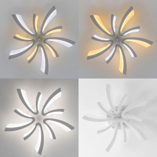 Lustra LED 70W, 10 Brate, Telecomanda IR, 3 Culori, 700 mm