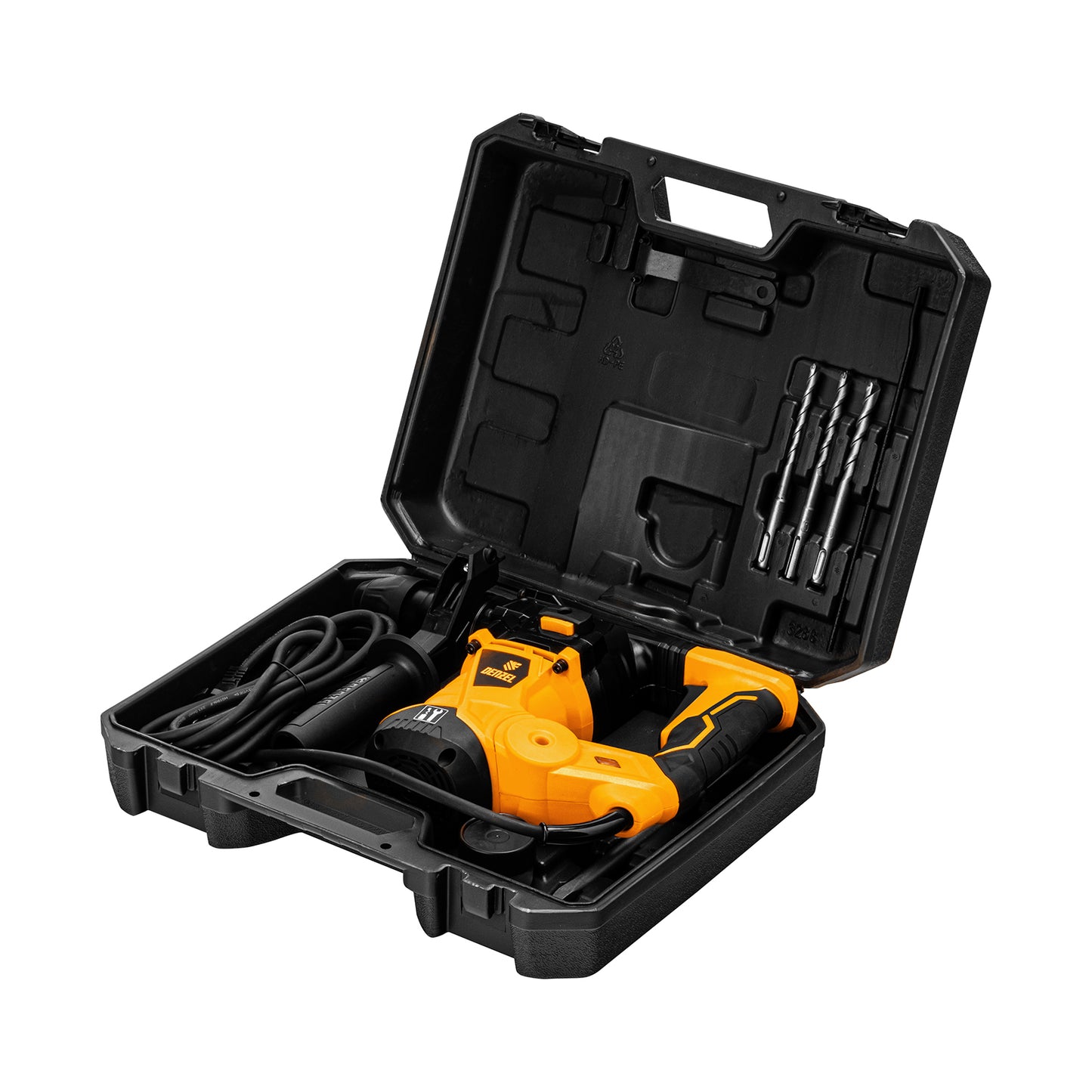 Ciocan rotopercutor electric Denzel RHV-1250-30, SDS-plus, 1250 W, 5 J, 3+1 moduri, valiza inclusa