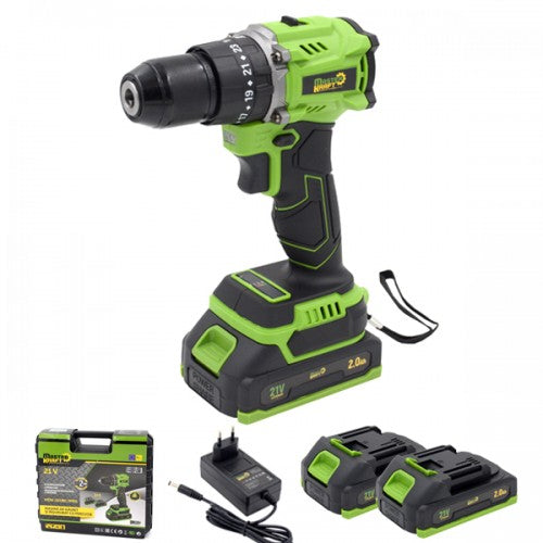 Masina de gaurit si insurubat cu acumulator Master Kraft MK-21BL, 21V, Brushless, cu percutie, 50Nm, kit complet