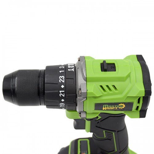 Masina de gaurit si insurubat cu acumulator Master Kraft MK-21BL, 21V, Brushless, cu percutie, 50Nm, kit complet