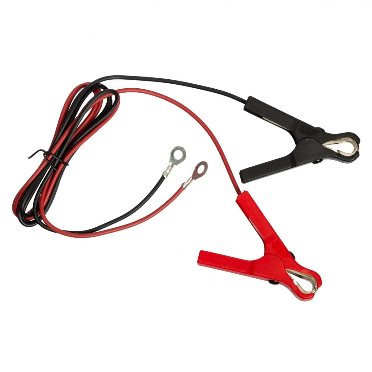 Cablu conexiune acumulator gard electric 1m, cu conectori crocodil și papuc inelar Ø6