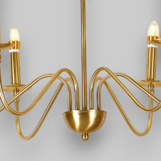 Candelabru Suspendat Medusa, 6xE14, Ø76 x 140 cm, Auriu