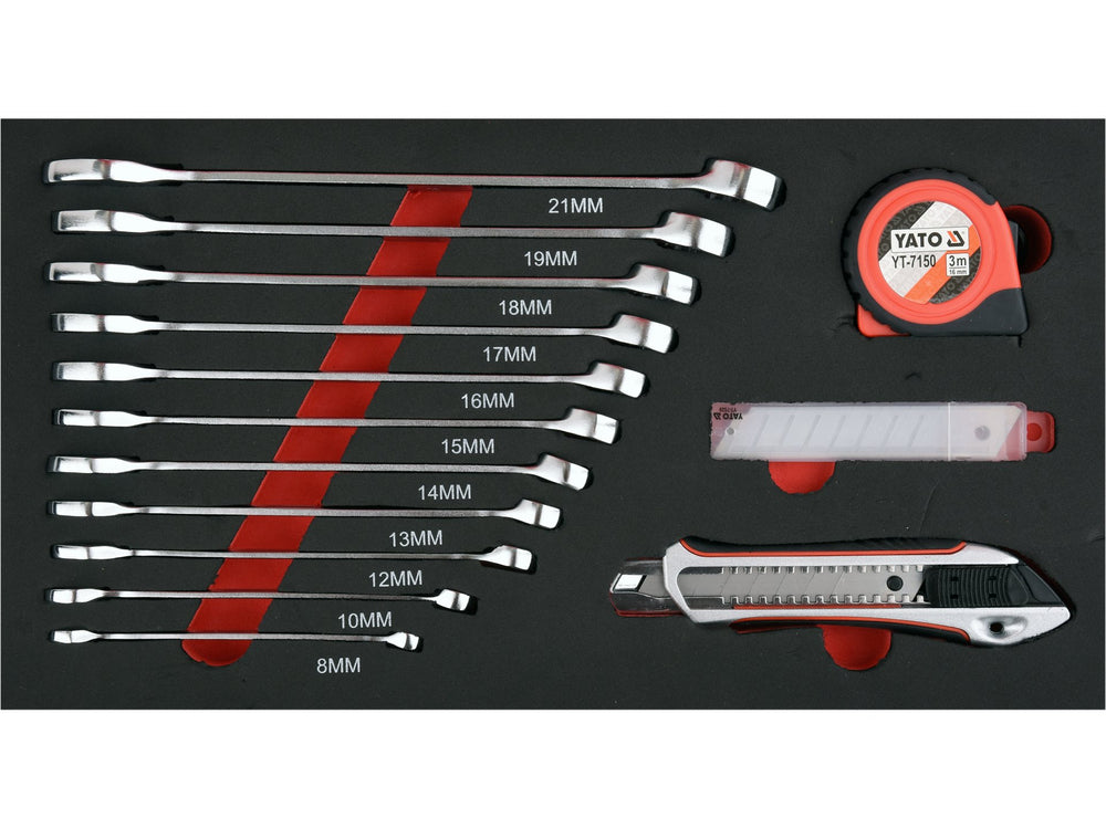 Troler scule cu 3 compartimente 78 piese Yato YT-09104