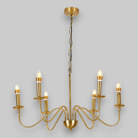 Candelabru Suspendat Medusa, 6xE14, Ø76 x 140 cm, Auriu