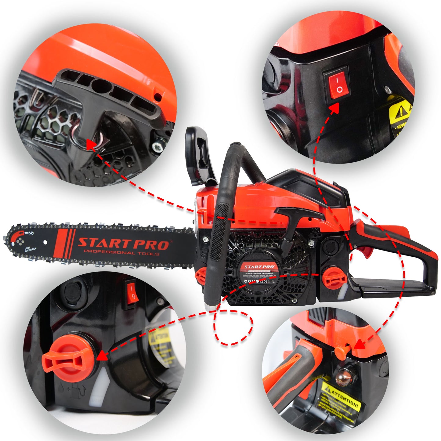 Motoferastrau benzina PROFESIONAL StartPro SCS-5030HD, 52cc, 2.6 CP, 15”