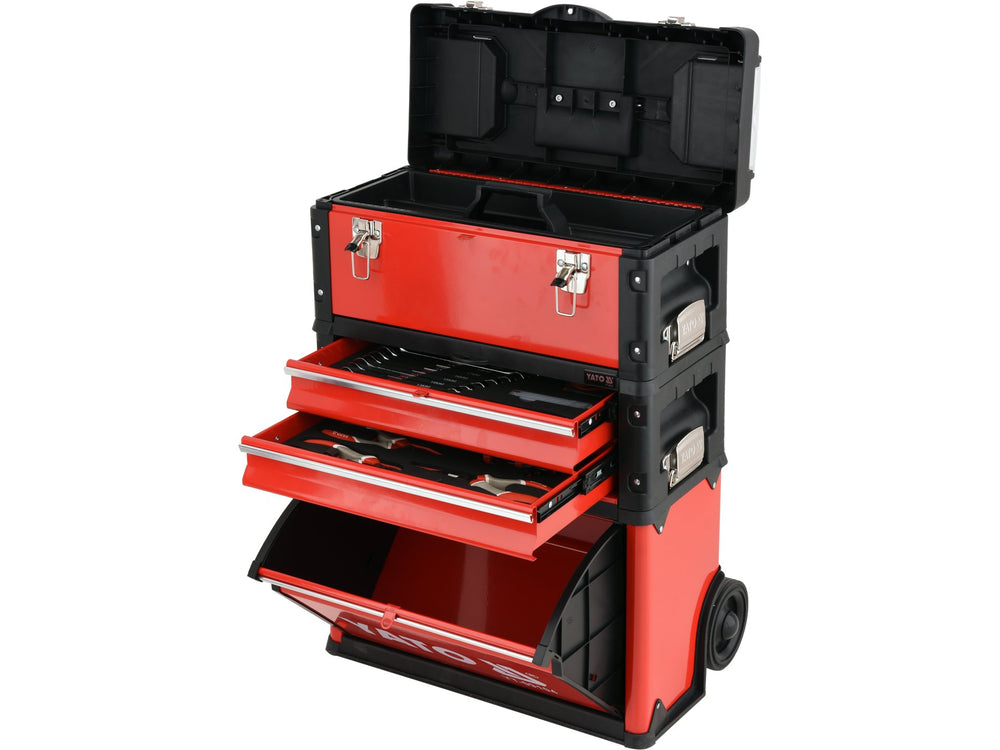 Troler scule cu 3 compartimente 78 piese Yato YT-09104