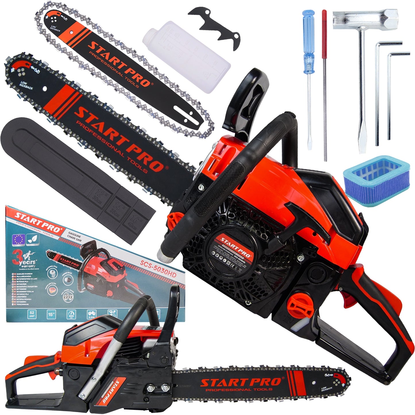 Motoferastrau benzina PROFESIONAL StartPro SCS-5030HD, 52cc, 2.6 CP, 15”