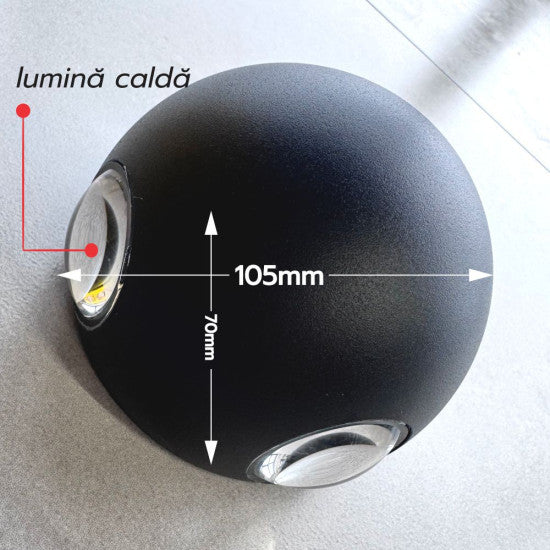 Aplica de perete Comet, 4x1W, 3000K, IP65
