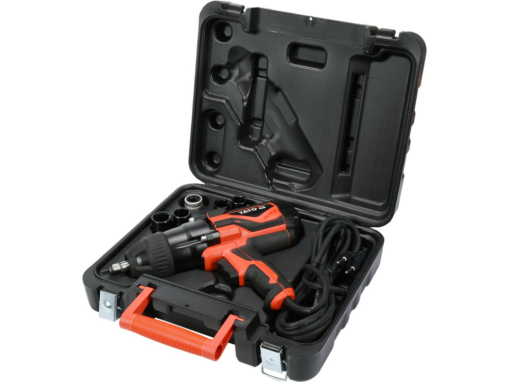 Pistol de impact electric 1/2, 1020W, 600Nm, viteza 2600rpm, set tubulare inclus