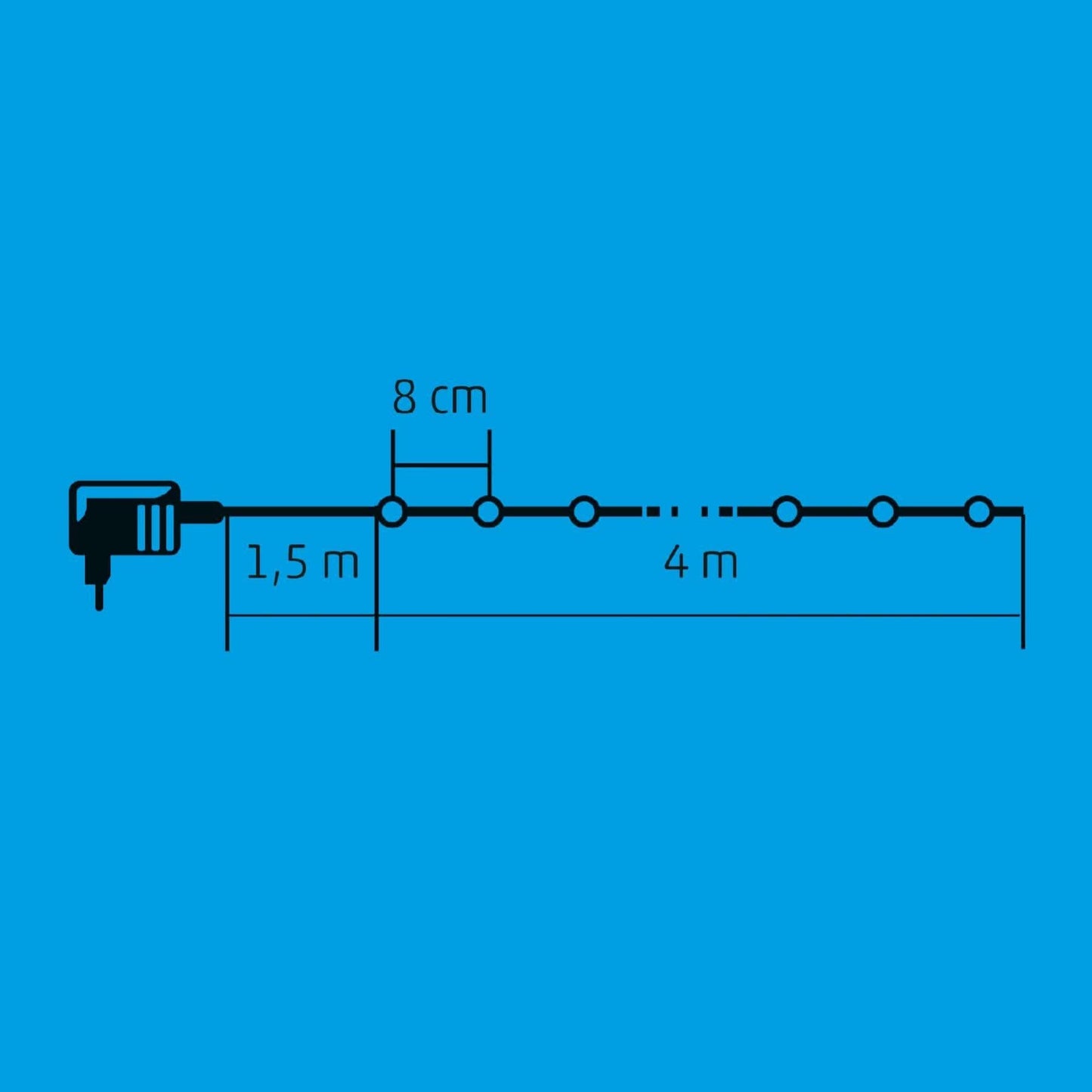 Ghirlanda LED 50 LED-uri Rosu 4m Interior Alimentare 230V KII50R