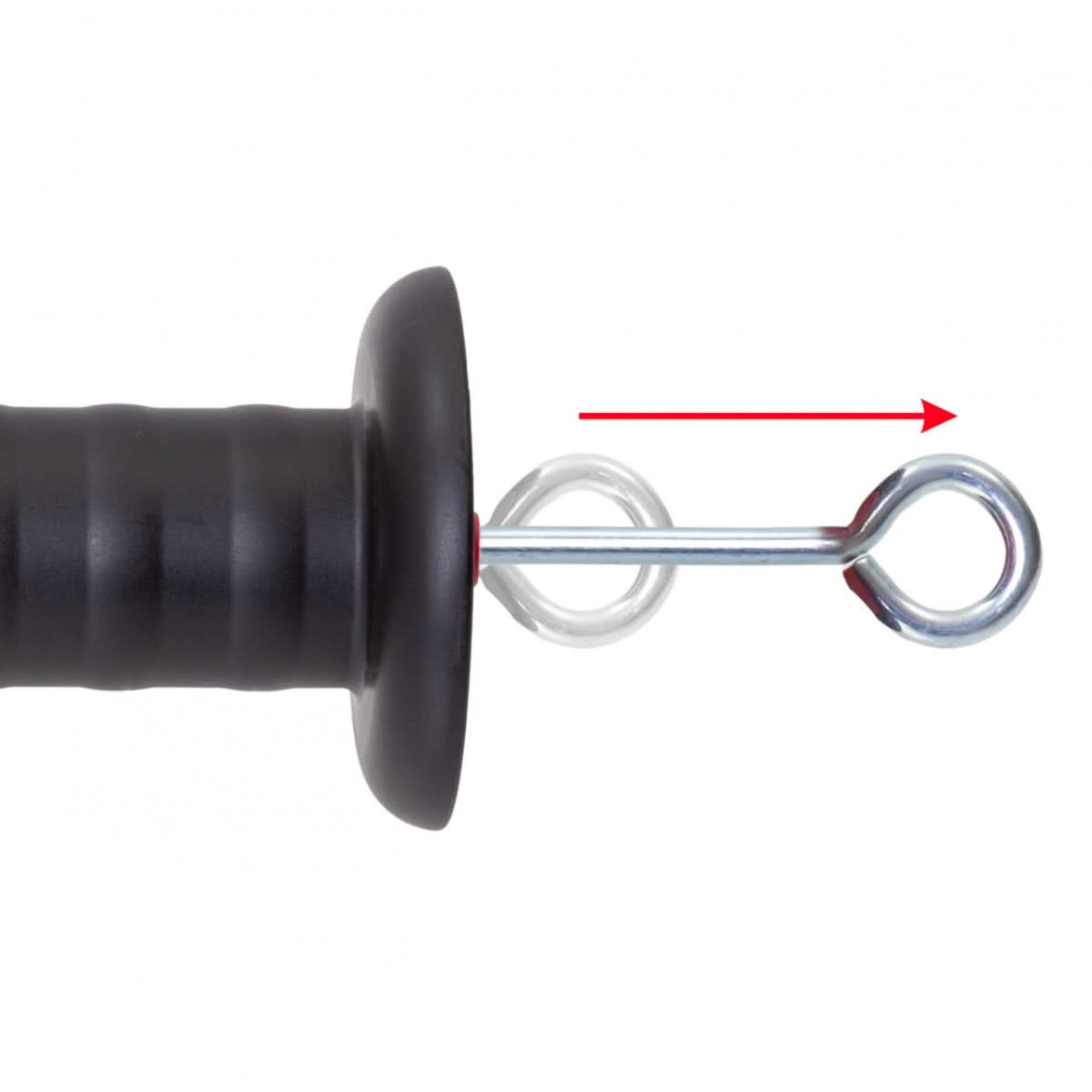 Maner poarta gard electric cu carlig si arc, compatibil fir si banda, negru