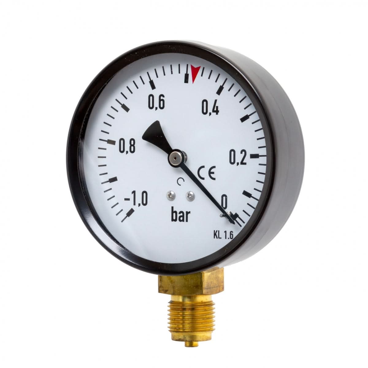 Vacuummetru 100 mm pentru aparate de muls, scala -1...0 bar, filet 1/2 toli