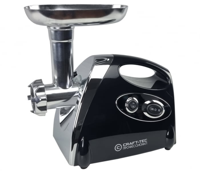 Masina de tocat carne Craft-Tec 3800W, 3 site, accesorii carnati, chiftele, functie revers, motor cupru