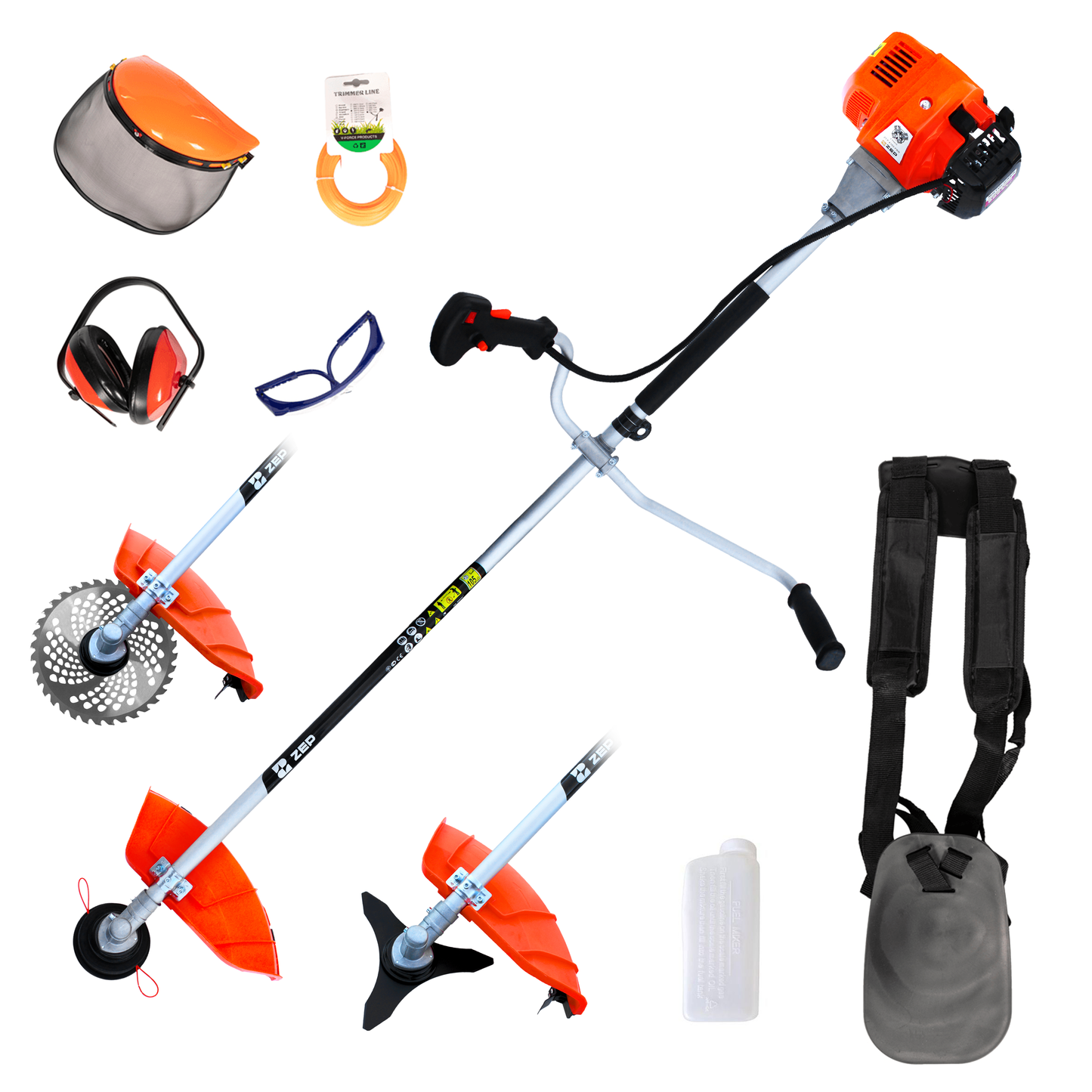 Motocoasa ZEP Infinity, 3.8 kW (5.7 CP), 43CC, arbore otel 28mm, EasyStart, 10 accesorii incluse