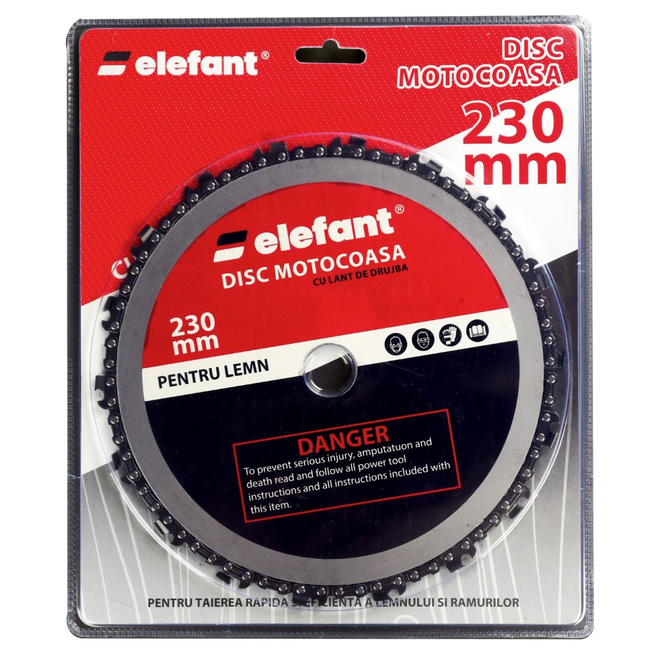 Disc motocoasa cu lant drujba ELEFANT, 230x25.4 mm