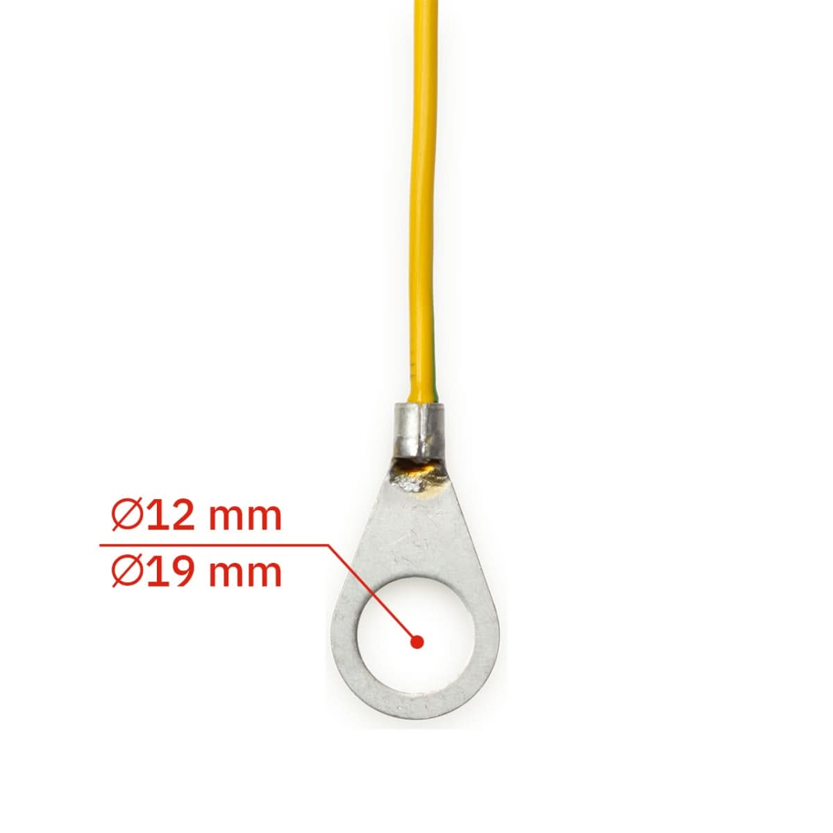 Cablu legatura impamantari multiple cu bare metalice M12, 1,5 m, papuc inelar Ø12 mm