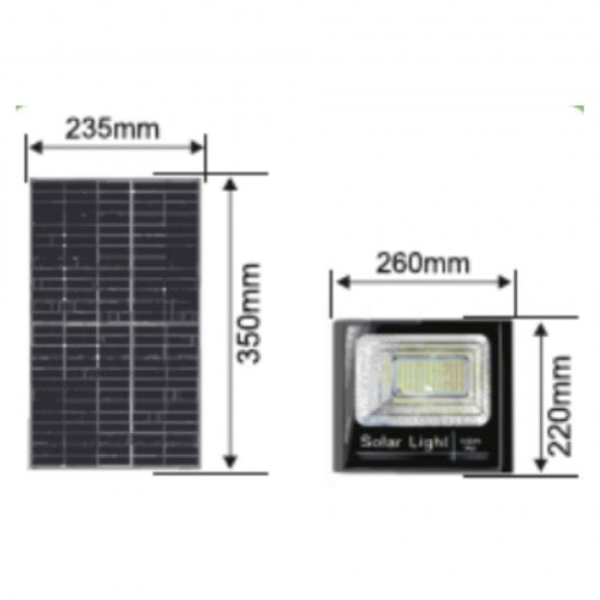 Proiector solar 100W, 6500K, 260x200x65 mm