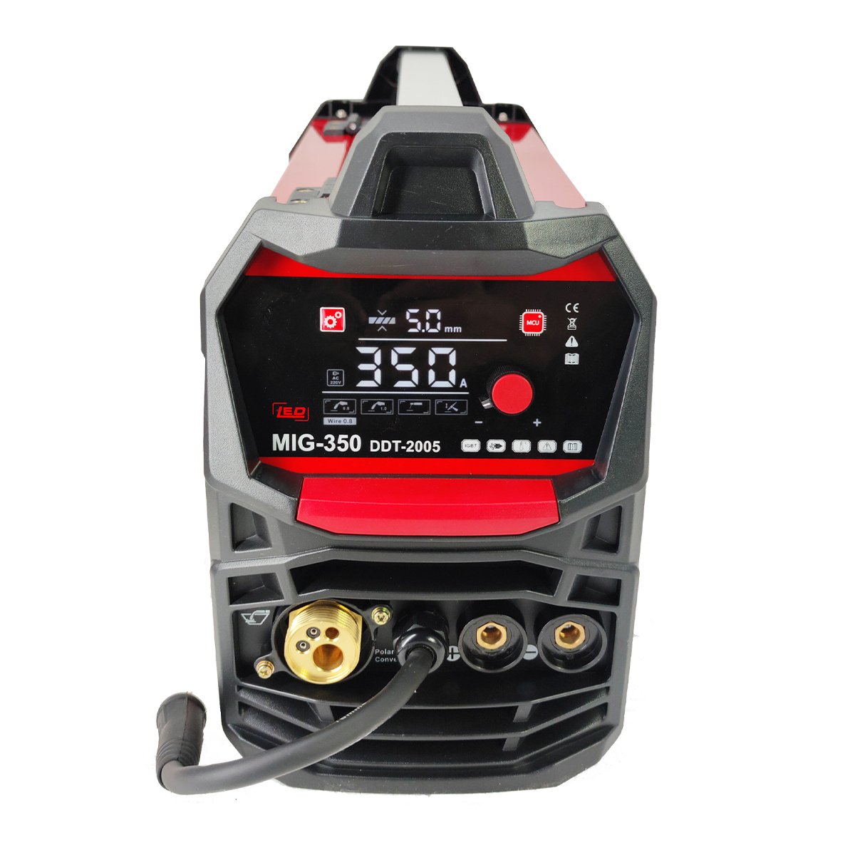 Aparat de Sudura MIG/MMA DDT PROFESSIONAL DDT-2005, 230V, 350A, Invertor, Rola Sârma, Afisaj Digital, 0.8-1.0 mm Sârmă, 1.6-5 mm Electrod