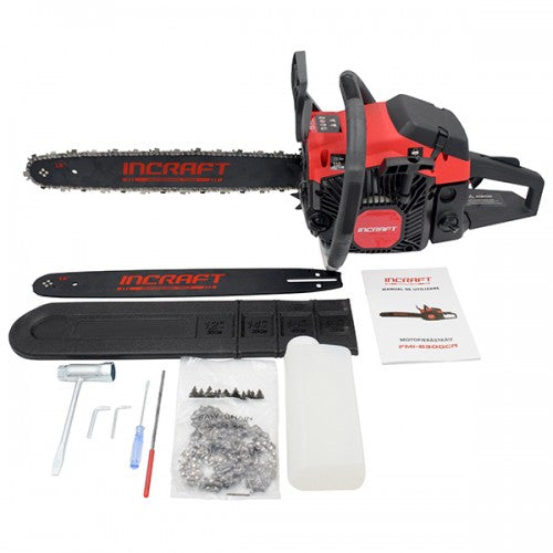 Motofierastrau pe benzina INCRAFT FMI-6300CR, 6.3 kW, 8.5 CP, 2 lame, 2 lanturi, 450 mm
