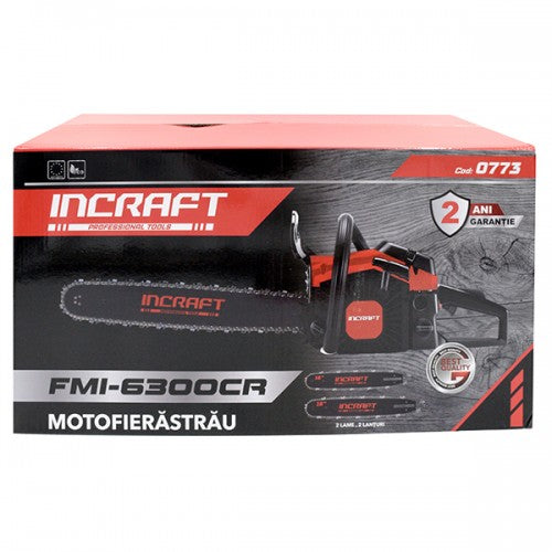 Motofierastrau pe benzina INCRAFT FMI-6300CR, 6.3 kW, 8.5 CP, 2 lame, 2 lanturi, 450 mm
