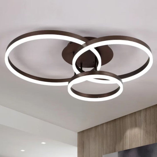 Lustra LED Dione 85W, 4500lm, 3000K/4000K/6500K, telecomanda, auriu