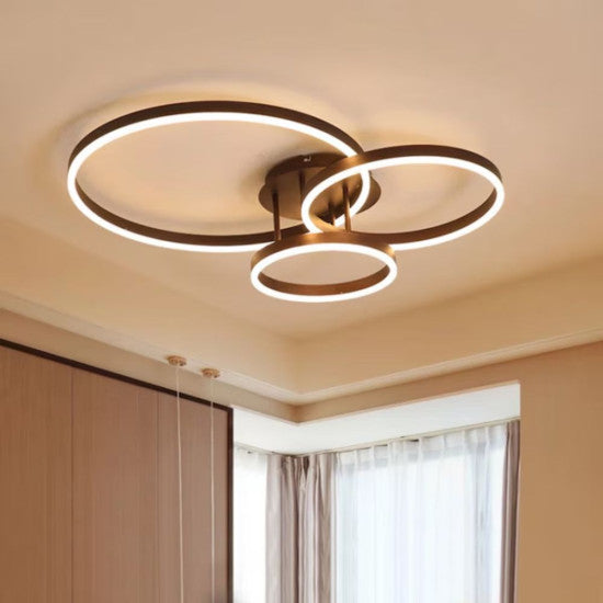 Lustra LED Dione 85W, 4500lm, 3000K/4000K/6500K, telecomanda, auriu