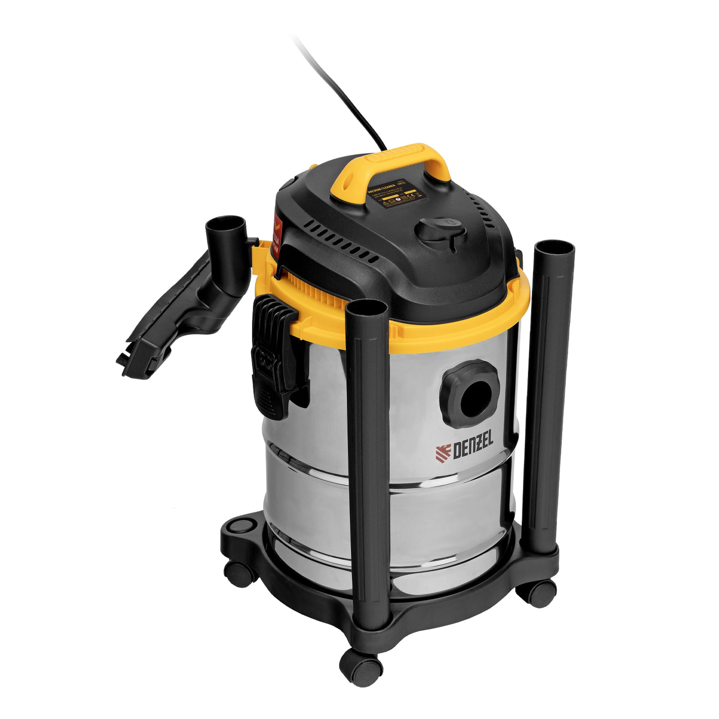 Aspirator Denzel EVC15, 1200 W, rezervor 15 L, furtun 2 m, puternic si compact