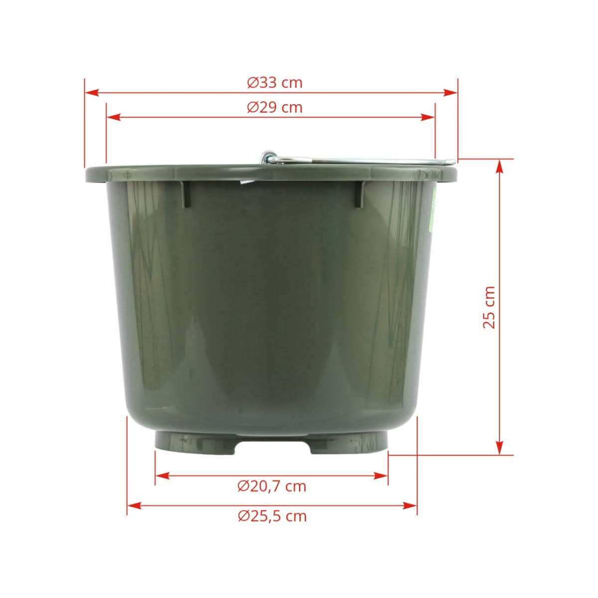 Galeta grajd furajare 12 litri verde cu maner metalic