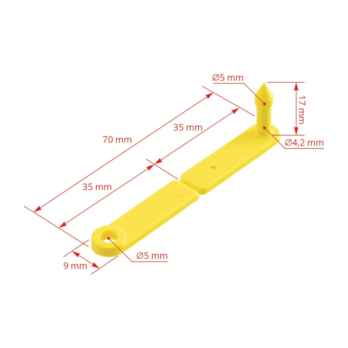 Crotalii pentru miei si iezi Twintag galben 51-100