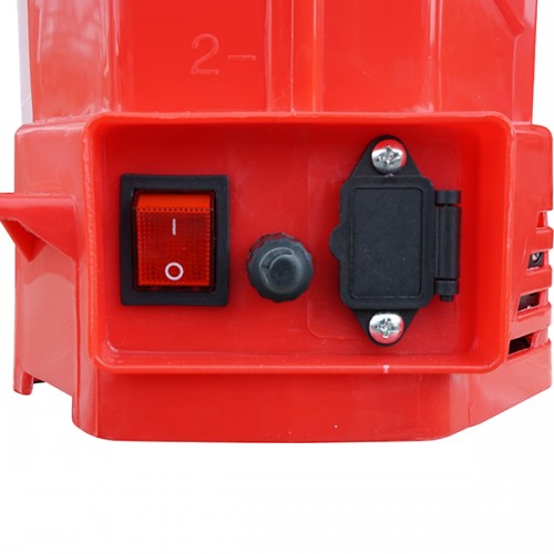 Pompa de stropit electrica Master Kraft KF-12C-10R, 12L, acumulator 12V 8Ah, tub telescopic 60-110 cm, 5 duze, rosie