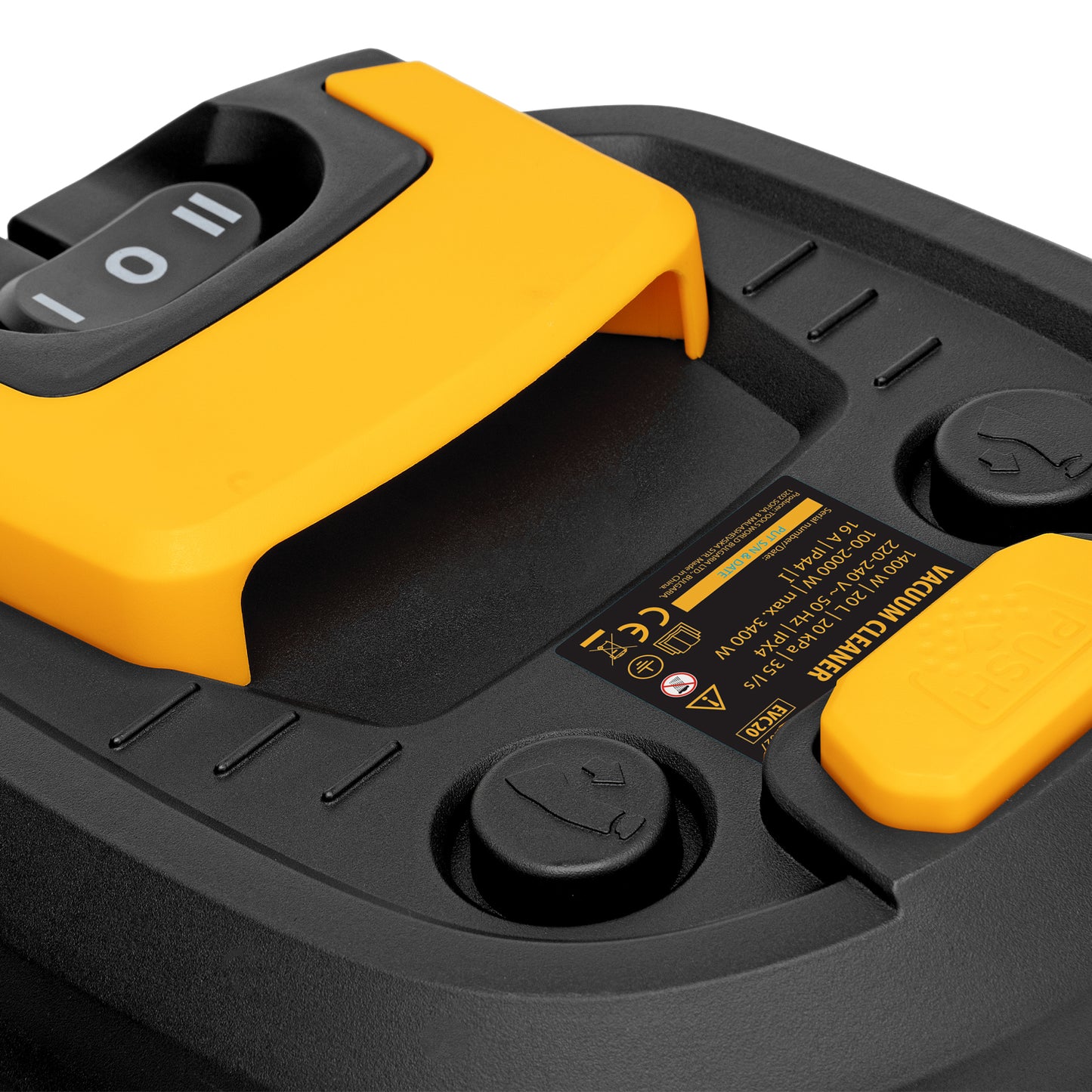 Aspirator Denzel EVC20, 1400 W, rezervor 20 L, furtun 3 m, priza cu sincronizare automata