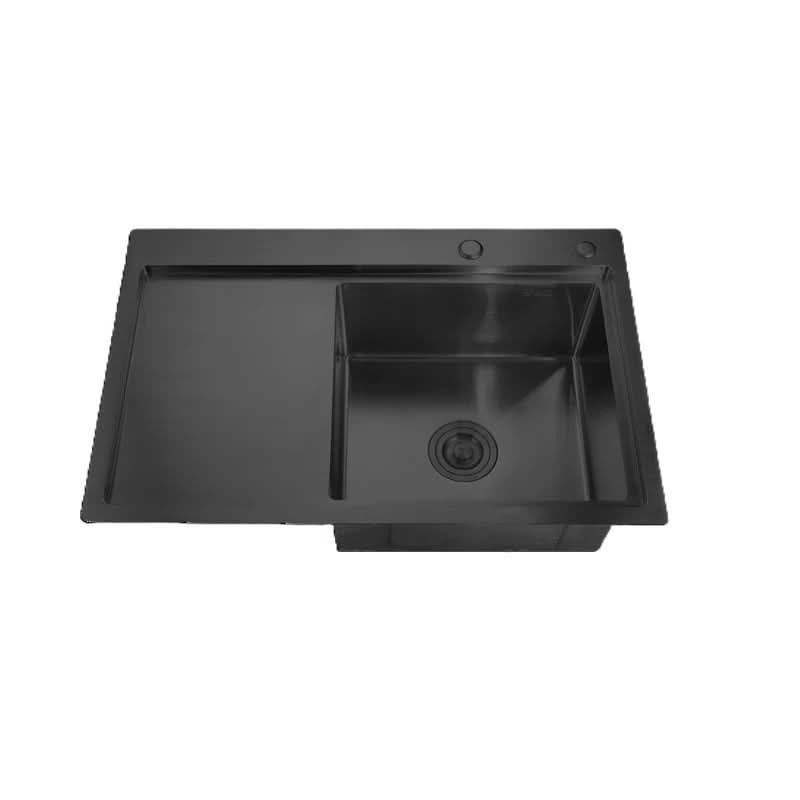 Chiuveta bucatarie MIXXUS HM7849R-215 NANO-BLACK, 780x490 mm, otel inoxidabil, adancime 215 mm, sifon inclus