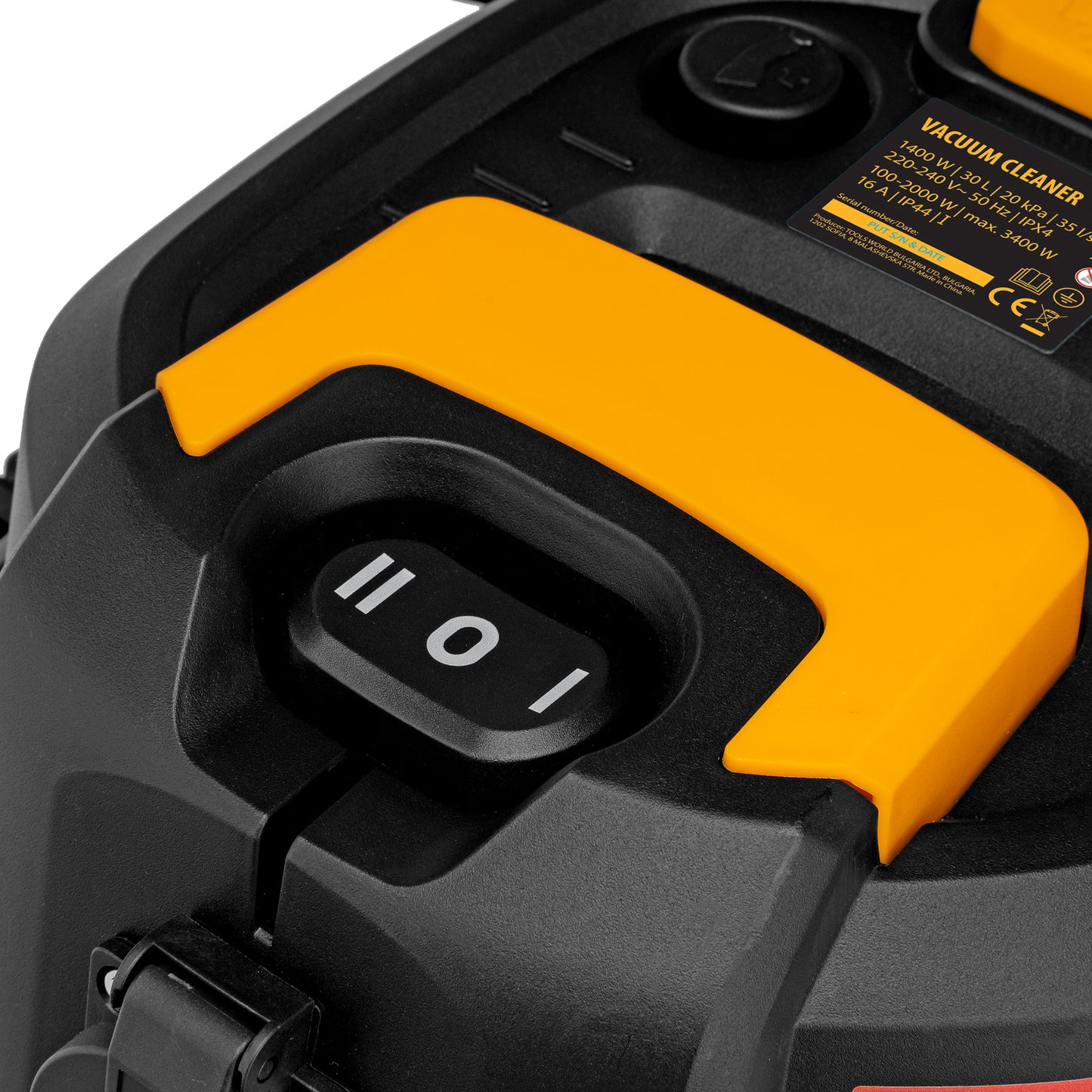 Aspirator Denzel EVC30, 1400 W, rezervor 30 L, furtun 3 m, priza cu sincronizare automata