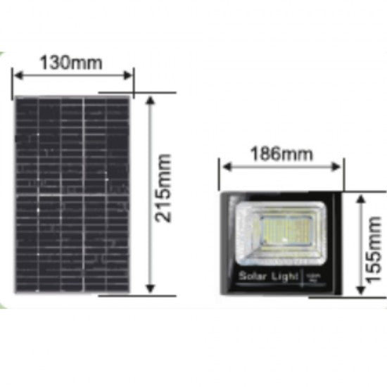 Proiector Solar 25W, 6500K, IP65, 215x130x55 mm