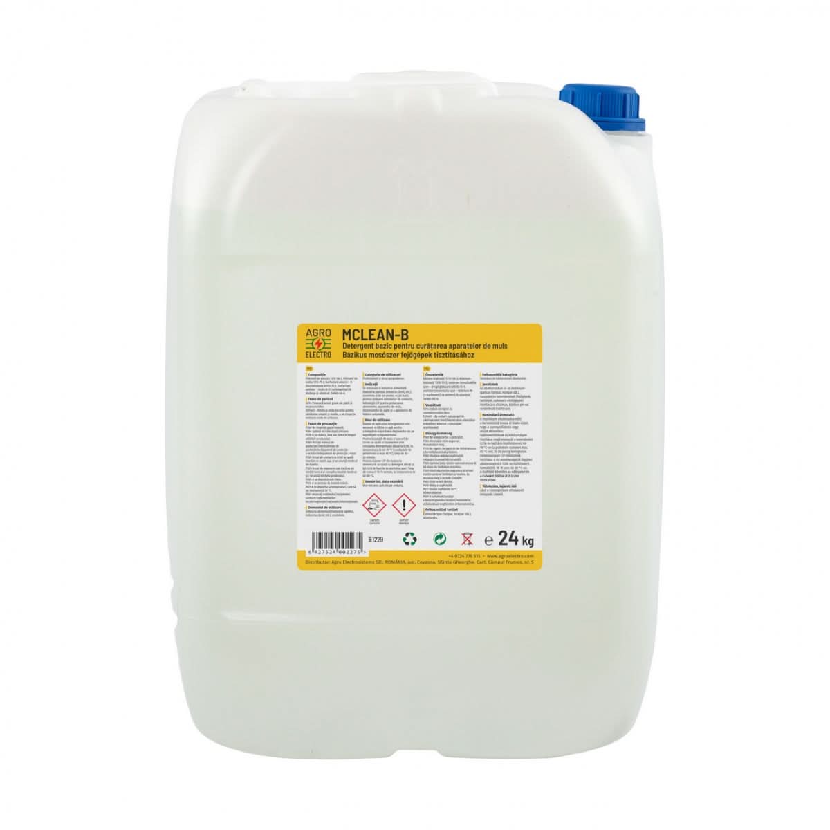 Detergent bazic pentru curatarea aparatelor de muls, MCLEAN-B, 24 kg