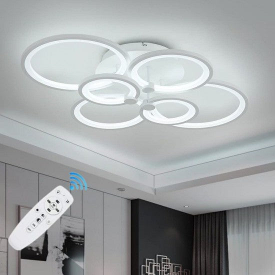 Lustra LED Cercuri 100W, 6 Brate, 80 lm/W, 830x140mm, IR